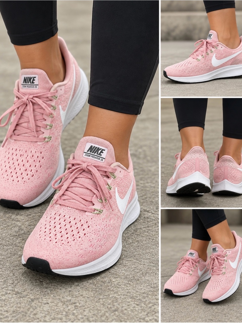 Nike Air Zoom Pegasus 35 GS Pink Running Shoes Size 6.5Y